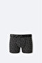 Men's Black Patterned Cotton Single Regular Fit Boxer A42Y9532