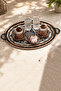 Hand Embroidered Enamel Copper Tray 48X34 cm Large Size Tea Coffee Presentation and Serving Tray - 5