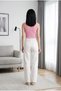Women's Wide Leg High Waist Lycra Denim White Jeans - 3
