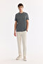 Men's Khaki Crew Neck Bi-Stretch Soft Touch Basic Regular Fit T-Shirt B001031 - 5