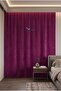 Crown Cherry Solid Color Background Curtain, Pleat-Free Flat Planting, Extraphore Drawstring, Single Wing - 2