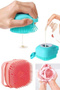 Silicone Brush Pouch with Shower Gel Chamber Multi-Purpose Body Cleaning Pouch Exfoliating Bath Loofah Dish