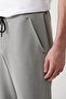 Men's Gray Elastic Waist Lace-Up Zipper Long Soft Touch Regular Fit Sweatpants A41Y3401 - 6