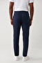 Men's Navy Blue Side Pocket Flexible Fabric Lightweight Relaxed Fit Trousers A41Y3206 - 4