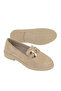 , Women's Genuine Leather Loafer Shoes 161359Z706 Beige - 6