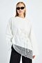 Fullamodest Lace Asymmetrical Cut Tie-Waist Tunic