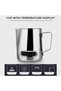 350ml 350mL Stainless Steel Milk Frothing Pitcher Temperature Display Milk Frother Pitcher Jug Cup f - 2