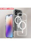 جراب شفاف فاخر مزود بشحن لاسلكي مغناطيسي لهاتف iPhone 17 Pro Max و iPhone 17 Air، يدعم تقنية MagSafe.