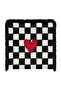 Red Heart Detailed Black and White Checkered Patterned Fringed Throw Pillow Cover - 4
