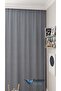 Gray Solid Color Background Curtain, Pleat-Free Flat Planting, Extra-Fore Drawstring, Single Wing - 4