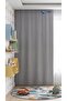 Gray Solid Color Background Curtain, Pleat-Free Flat Planting, Extra-Fore Drawstring, Single Wing - 5