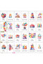 822-24pcs 24 colorful birthday cake pattern greeting card set with envelope - perfect for birthdays, - 5