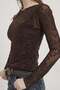 Flock Print Tulle Blouse - 5