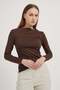 Armalife 1504 boat neck asymmetrical side drawing women's blouse
