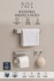 3-Piece Set (Stainless Steel Adhesive Towel Rack, Toilet Paper Holder, and 2-Piece Hanger) Towel Holder