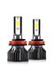 مصباحان أماميان LED صغيران H7 6000K أبيض بارد، طقم تحويل H4 H11 H7 H1 H13 9005 HB3 9006 HB4 - 7