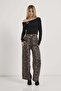 Women's Loose Wide Leg Leopard Print Baggy Pants with Pockets