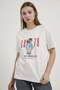 Armalife 11064 embroidered bear print detail women's t-shirt