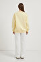 Women's Swan Patterned Winter Oversize Yellow Sweatshirt - 4