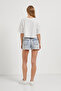 Women's Lemon Printed Short Sleeve Loose White Crop T-Shirt - 5