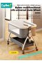 7PCS Baby Bedside Crib, Baby Bed with 360° Swivel Wheels, Portable Folding Bassinet for Infant Newb - 5