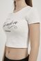 Armalife 11143 Text Printed Bis Collar Crop Women's T-Shirt - 5