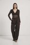 Armalife 1704 Double-Breasted Collar Chest Lining Detail Lace Sheer Women's Bodysuit - 3
