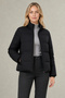 Women's Black Padded Puffer Coat - Stand Collar, Water-Resistant - Cold-Proof