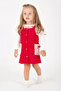 My Little One's 2-Piece Dress with Ruffles and Buttons - Red - 2