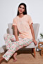 Regular Fit Crew Neck Short Sleeve Pajamas Set Sleepwear Set65770105