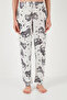 Patterned Short Sleeve Elastic Waist Shirt Collar Woven Regular Fit Pajama Set Pajama Taki - 4