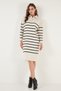 Striped Half-Zip Slit Knitwear Dress Dress 4615183 - 3