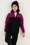 Soft Textured Zippered Color Block Stand Collar Pocket Polar Unisex Children's POLAR 5905001 - 3