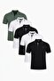 Cotton Regular Fit Stripe Detailed Buttoned Polo Collar 5 Pack t Shirt Men's t Shirt 5902118