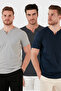 Cotton Button Detailed Regular Fit V-Neck 3-Pack t Shirt Men's t Shirt 5902122S3