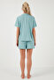 Shirt Collar Elastic Waist Short Sleeve Shorts Pajama Set Pajama Set 611Pt00123 - 5