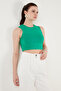 Cotton Crew Neck Slim Fit Crop Tank Top5865259 - 4