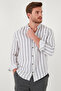 Band Collar Striped 100% Cotton Regular Fit Shirt Men's Shirt Cf23s126828 - 5