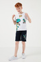 Cotton Regular Fit Crew Neck Shorts Top and Bottom Set Boy's SET6212013 - 4