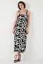 Print Midi Length Oversize Fit Tie Drawstring Crew Neck Dress Dress 5869009 - 4