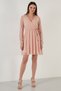 Double-Breasted Chiffon Mini Evening Dress with Neck Tie Detail Dress 6051467 - 4