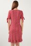 Women's Red Floral V-Neck Ruffle Detailed Mini Dress Dress 5863719 - 4