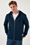 Regular Fit Hooded Zippered Soft Fleece Lined Winter Sweat Men's Sweat 5905340 - 4