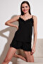 Lace V-neck Rope Strap Mini Pajama Set with Shorts Pajama Set 6110300