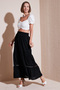 Lace-Up Elastic Waist Long Skirt Skirt 611Et0106 - 3