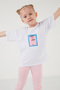 Cotton Crew Neck Short Sleeve Tights Top and Bottom Set Girl's SET6212005 - 3