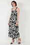 Print Midi Length Oversize Fit Tie Drawstring Crew Neck Dress Dress 5869009 - 3