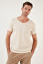 100% Cotton Slim Fit V-Neck Basic T Shirt Men's T SHIRT 5412001 - 3
