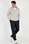 Cotton Relaxed Fit Half Zipper Crew Neck Knitted Sweat Men's Sweat 5901076 - 2