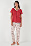 Regular Fit Shirt Collar Short Sleeve Pajama Set Pajama Set 65730101 - 2